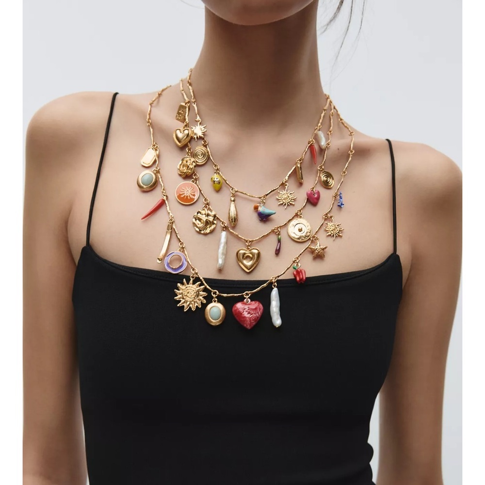 Zara 3 Pack Of Charm Necklaces 119$